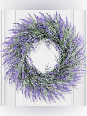Lavender Door Wreath 22- 24 Inch Artificial Spring Summer Front Door Purple NEW